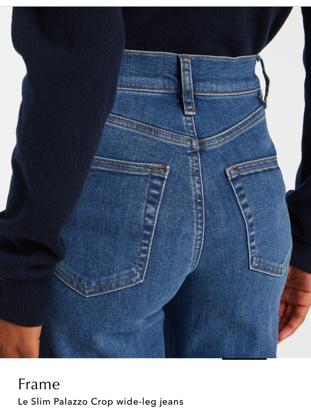 Frame NWOT Le Pallazo Denim‎ Cropped Wide-Leg Quietluxury Jeans in Blue - Picture 3 of 11
